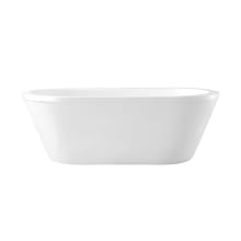 Kaylee 63" Free Standing Acrylic Soaking Tub with Center Drain, Drain Assembly and Overflow
