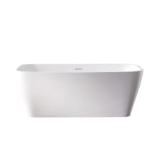 Augustine 59" Free Standing Acrylic Soaking Tub with Center Drain, and Overflow