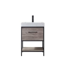 Palma 24" Free Standing Single Basin Vanity Set with Cabinet and Stone Composite Vanity Top