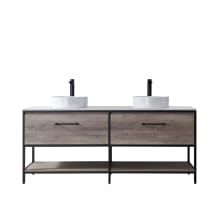 Murcia 72" Free Standing Double Basin Vanity Set with Cabinet and Stone Composite Vanity Top