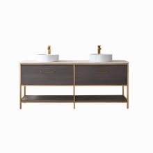 Murcia 72" Free Standing Double Basin Vanity Set with Cabinet and Stone Composite Vanity Top