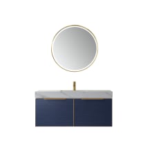 Alicante 48" Wall Mounted Single Basin Vanity Set with Cabinet, Stone Composite Vanity Top and Matching Mirror