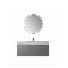 Alicante 48" Wall Mounted Single Basin Vanity Set with Cabinet, Stone Composite Vanity Top and Matching Mirror