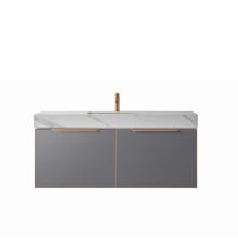 Alicante 48" Wall Mounted Single Basin Vanity Set with Cabinet and Stone Composite Vanity Top
