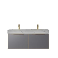 Alicante 48" Wall Mounted Double Basin Vanity Set with Cabinet and Stone Composite Vanity Top