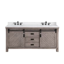 Cortes 72" Free Standing Double Basin Vanity Set with Cabinet and Stone Composite Vanity Top