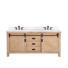 Cortes 72" Free Standing Double Basin Vanity Set with Cabinet and Stone Composite Vanity Top