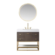 Toledo 36" Free Standing Single Basin Vanity Set with Cabinet and Stone Composite Vanity Top with Electrical Outlet and Matching Mirror