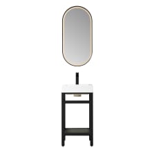 Ablitas 18" Free Standing Single Basin Vanity Set with Cabinet and Stone Composite Vanity Top and Matching Mirror