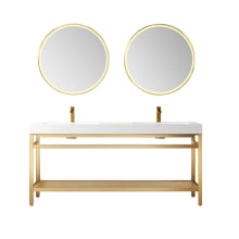 Ablitas 72" Free Standing Double Basin Vanity Set with Cabinet, Stone Composite Vanity Top and Matching Mirrors