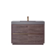Huesca 48" Free Standing Single Basin Vanity Set with Cabinet and Stone Composite Vanity Top