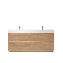Huesca 72" Free Standing Double Basin Vanity Set with Cabinet and Stone Composite Vanity Top