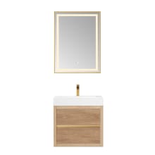 Palencia 24" Free Standing Single Basin Vanity Set with Cabinet, Stone Composite Vanity Top and Matching Mirror