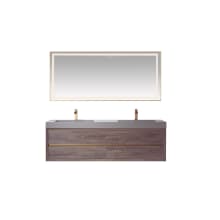 Palencia 72" Free Standing Double Basin Vanity Set with Cabinet, Stone Composite Vanity Top and Matching Mirror