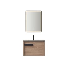 Carcastillo 30" Wall Mounted Single Basin Vanity Set with Cabinet, Stone Vanity Top and Matching Mirror