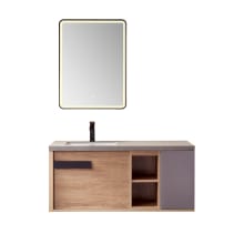 Carcastillo 47" Free Standing Single Basin Vanity Set with Cabinet, Stone Vanity Top and Matching Mirror