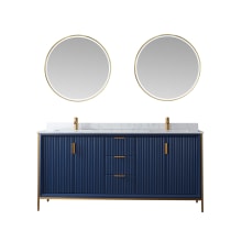 Granada 72" Free Standing Double Basin Vanity Set with Cabinet, Stone Composite Vanity Top and Matching Mirrors