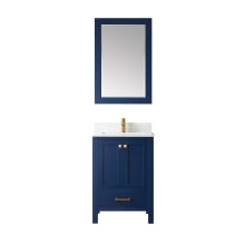 Shannon 24" Free Standing Single Basin Vanity Set with Cabinet, Stone Composite Vanity Top and Matching Mirror