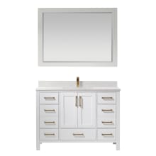 Shannon 48" Free Standing Single Basin Vanity Set with Cabinet and Stone Composite Vanity Top and Matching Mirror