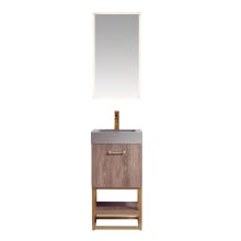 Alistair 18" Free Standing Single Basin Vanity Set with Cabinet and Ceramic Vanity Top with USB Port and Electrical Outlet and Matching Mirror