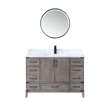 Zaragoza 48" Free Standing Single Basin Vanity Set with Cabinet, Stone Composite Vanity Top and Matching Mirror