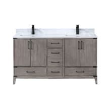Zaragoza 60" Free Standing Double Basin Vanity Set with Cabinet and Stone Composite Vanity Top