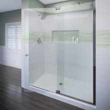 76" High x 54" Wide Hinged Frameless Shower Door with Clear Glass