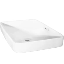 23" Rectangular Porcelain Drop In Bathroom Sink with Overflow