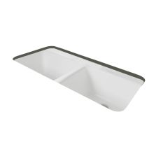 43" Cast Iron Double Basin Kitchen Sink for Undermount Installations with 50/50 Split and Sound Dampening Technology