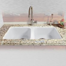 33" Double Basin Undermount Cast Iron Kitchen Sink