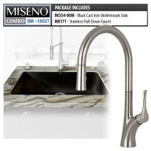 Kitchen Combo - 33" Single Basin Undermount Cast Iron Kitchen Sink and Pullout Spray Kitchen Faucet