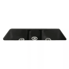 42" Cast Iron Triple Basin Kitchen Sink for Undermount Installations with 40/20/40 Split and Sound Dampening Technology
