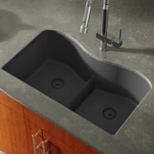 Georgia 33" Double Basin Undermount Stone Composite Kitchen Sink with 50/50 Split
