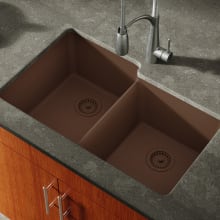 Georgia 33" Double Basin Undermount Stone Composite Kitchen Sink with 50/50 Split