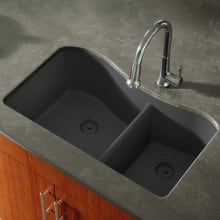 Georgia 32-1/2" Double Basin Undermount Stone Composite Kitchen Sink with 60/40 Split