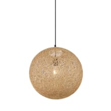 Single Light 16" Wide Pendant with Rattan Shade