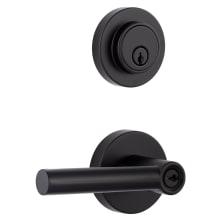 Elkton Single Cylinder Keyed Entry Door Lever Set and Deadbolt Combo with Round Rose