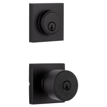 Quattro Single Cylinder Keyed Entry Door Knob Set and Lorton Deadbolt Combo with Square Rose