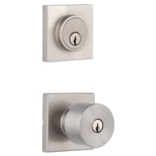 Quattro Single Cylinder Keyed Entry Door Knob Set and Lorton Deadbolt Combo with Square Rose