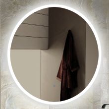 24" Diameter Circular Frameless Bathroom Wall Mirror with LED Lighting