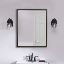 24" Wide Rectangular Flat Aluminum Framed Wall Mounted Bathroom Mirror