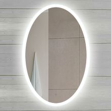 24" W x 36" H Oval Frameless Wall Mounted Mirror with LED Lighting and IR Sensor