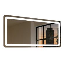 50" W x 35" H Rectangular Frameless Wall Mounted Mirror with LED Lighting