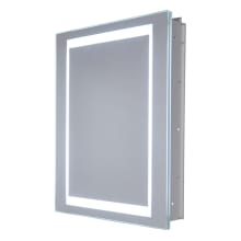 16" W x 20" H Frameless Recess Mounted Single Door Medicince Cabinet with LED Lighting and Left-Hinge Door Swing