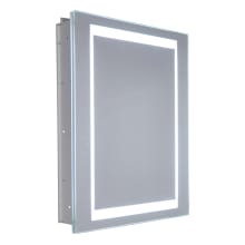 16" W x 20" H Frameless Recess Mounted Single Door Medicince Cabinet with LED Lighting and Right-Hinge Door Swing