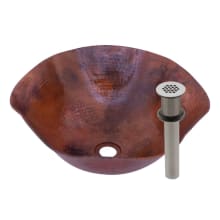 Natural Scalloped 16" Hammered Copper Vessel Bathroom Sink