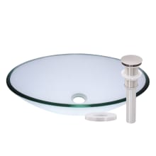 Oval 20" Tempered Glass Vessel Bathroom Sink