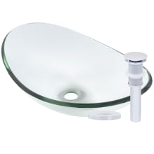 Oval 21-1/2" Tempered Glass Vessel Bathroom Sink