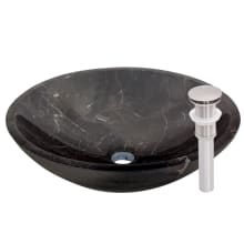 Circular 17" Marble Vessel Bathroom Sink