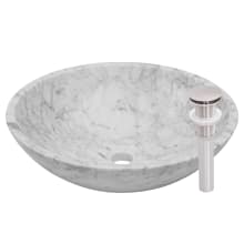 Circular 17" Carrera Marble Vessel Bathroom Sink